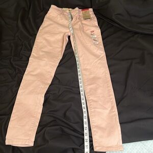 NWT Levi’s 721 High Rise Button Front Skinny Women's Peach Pink Jeans